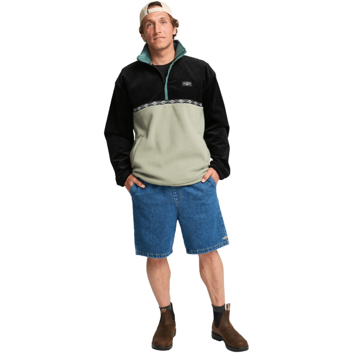 2025 Billabong Mens Space Lobster Half Zip Sweater EBYFT00143 - Sagebrush